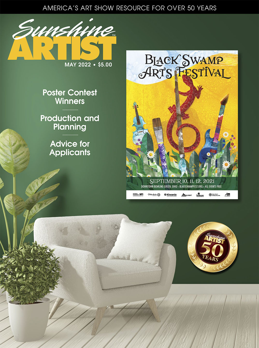 Thumbnail photo of Black Swamp Arts Festival Poster Wins Sunshine Artist’s Overall Best